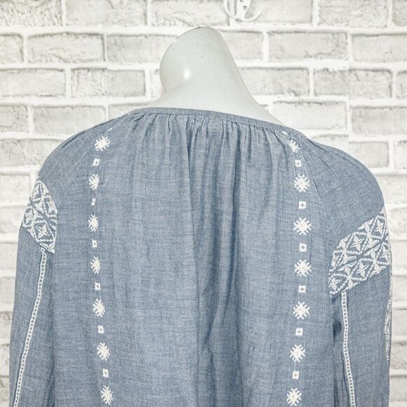 Roberta Roller Rabbit Cotton Chambray Boho top Size Small - Picture 9 of 10